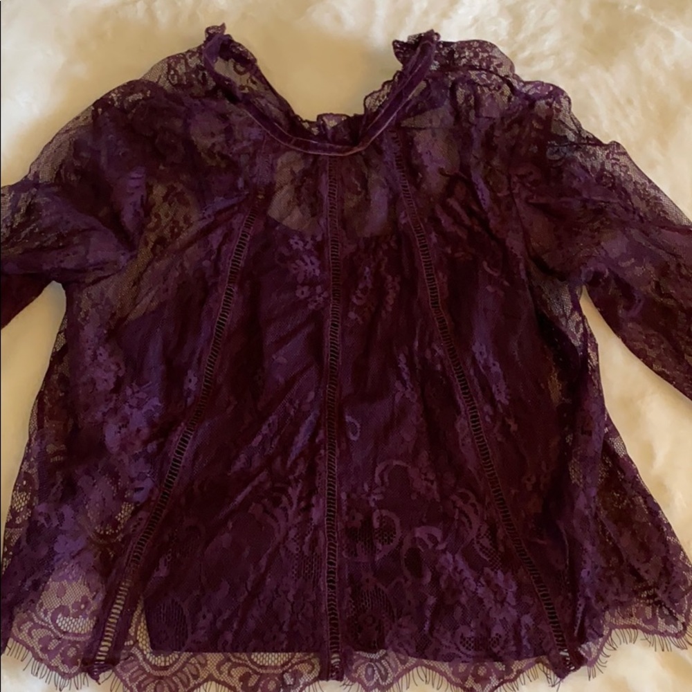 Plum lace crop top